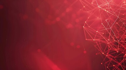 Wall Mural - abstract red network structure with low-poly lines