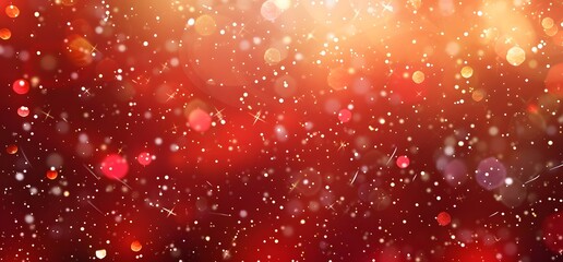 Sticker - Sparkling Red Festive Background With Snowflakes