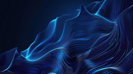 Wall Mural - abstract lines with dark blue neon color backgrounds