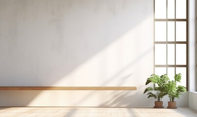 Wall Mural - Empty Three Picture Frames with White Sofa, Chair, and House Plant in Modern Living Room. White Wall Background