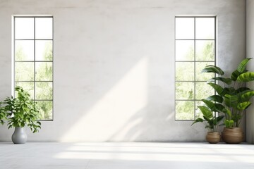 Wall Mural - Empty Three Picture Frames with White Sofa, Chair, and House Plant in Modern Living Room. White Wall Background