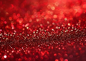 Wall Mural - Shiny Red Glitter Bokeh Background Texture