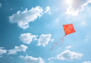 Canvas Print - Red Kite Flying In Blue Summer Sky