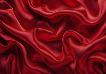 Canvas Print - Red Silk Fabric Draped Background