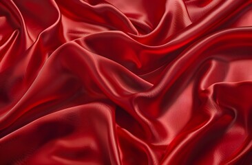 Canvas Print - Smooth Red Silk Fabric Background Texture