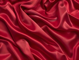 Wall Mural - Red Silk Satin Fabric Background Texture