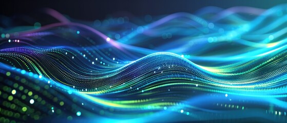 Wavy line digital technology background