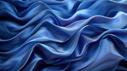 Wall Mural - Curvy Blue Surfaces. Modern Abstract 3D Background. abstract dark red neon background with layers of silk folded drapery