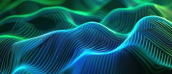 Wavy line digital technology background