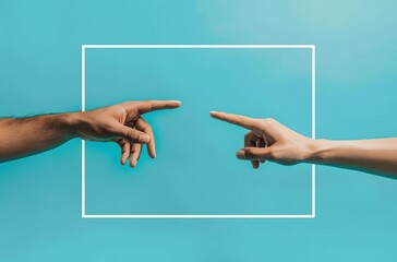 Two Hands Pointing in Same Direction, Sharing Knowledge Concept