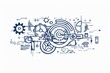 © yanlong - Hand-Drawn Gadget Illustration with Gears: Symbolizing the Concept of Functions in Programming and Software Development
