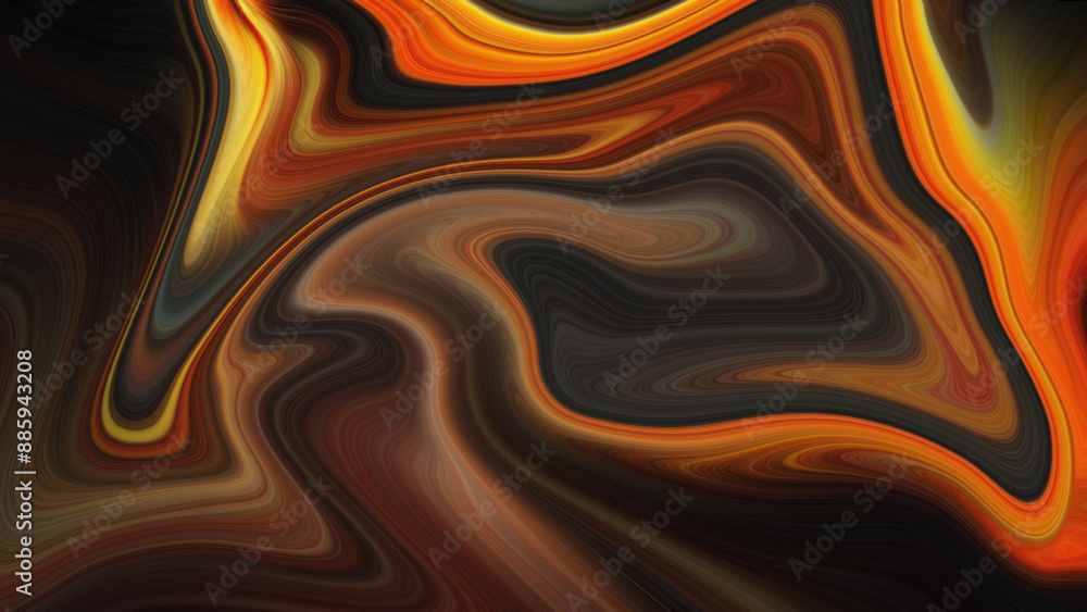 4K abstract fluid art painting with black and gold backdrop alcohol ink ...
