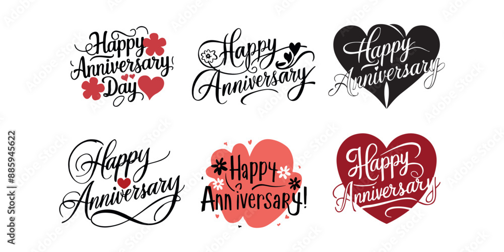 Happy Anniversary, Happy Anniversary Calligraphic Lettering Design ...