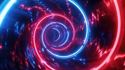 Wall Mural - neon lights swirl and dance in shades of red and blue, creating a mesmerizing and dynamic scene agai
