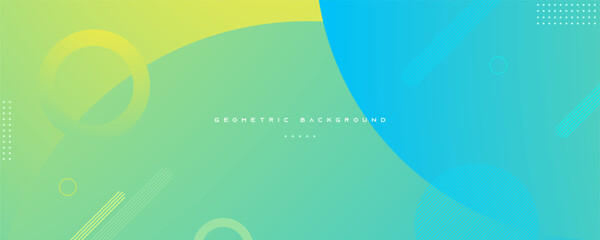 Sticker - Abstract gradient green tosca geometric shapes background