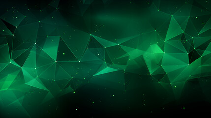 Abstract Green Light Background. Polygonal Elegance and Frame Background Designs