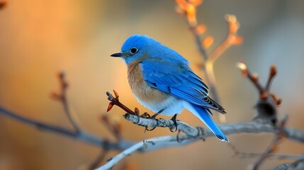 Blue bird on a branch