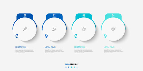 Wall Mural - Business data visualization. Process chart. Abstract elements of graph, diagram with steps, options, parts or processes. Vector business template for presentation. Creative concept for infographic.