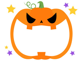Wall Mural - ハロウィンの大きな口のかぼちゃフレーム_ベクターイラスト