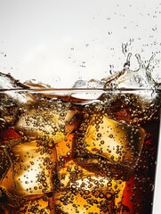 Refreshing Cola Drink in a Glass with Clear Backdrop for Magazine Style