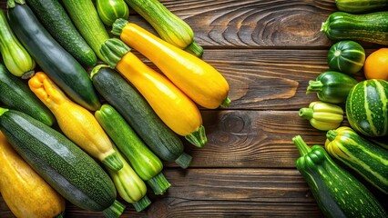 Wall Mural - Green and yellow zucchini arranged in a beautiful background, zucchini, green, yellow, organic, fresh, vegetable, healthy, food