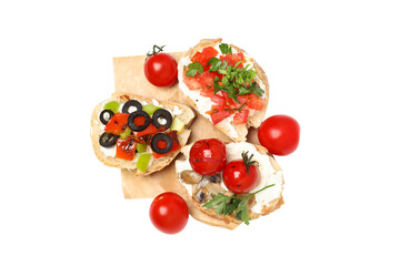 Wall Mural - PNG, sandwich with grilled vegetables, isolated on white background.