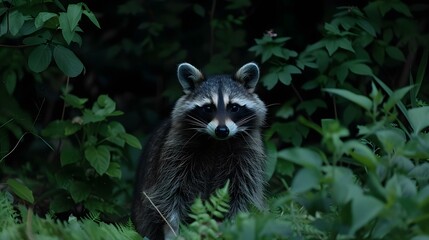 Raccoon in backyard