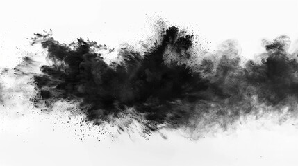 black fog or smoke isolated on transparent background