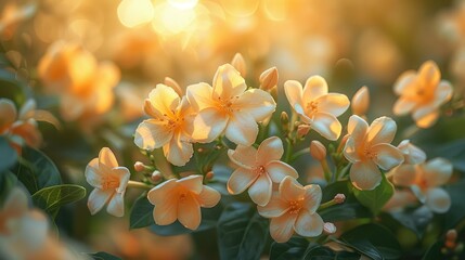 Wall Mural - Sun-Kissed Jasmine Petals