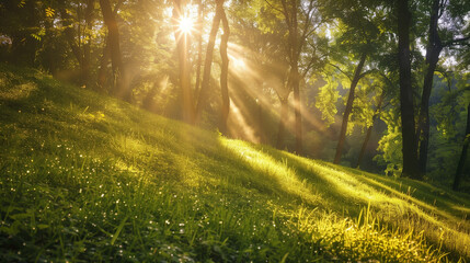 Wall Mural - lighting on grass