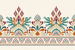 © Digital textile film - Ikat floral paisley pattern on white background,Ikat design embroidered vector illustration.design for texture,fabric,clothing,decoration,print.
