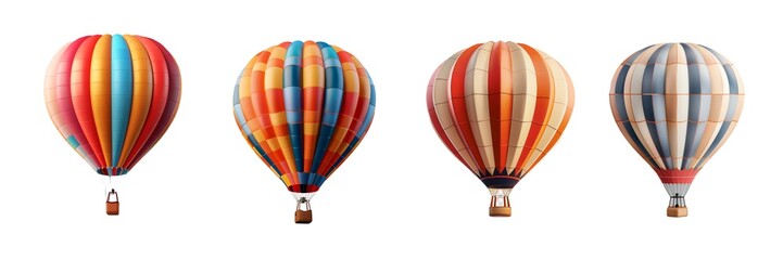 Collection of air balloon isolated on transparent background. Generated Ai