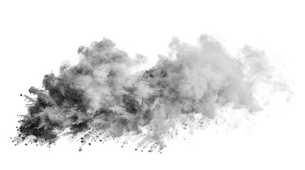 grey smoke isolated on transparent background