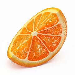 Wall Mural - Scrumptious and juicy orange slice isolated on white background