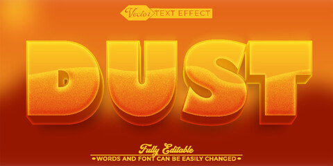 Wall Mural - Dust Cartoon Orange Desert Vector Editable Text Effect Template