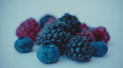 Canvas Print - blackberries and raspberries