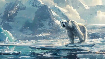 Wall Mural - Remote arctic wilderness with icy landscapes