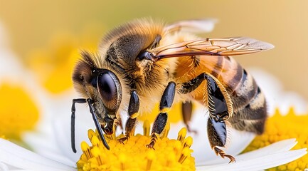 Wall Mural - bee on flower