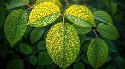 Poster - green leaves in the garden