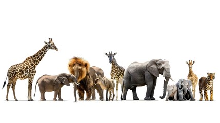 Sticker - Large group of African safari wildlife animals