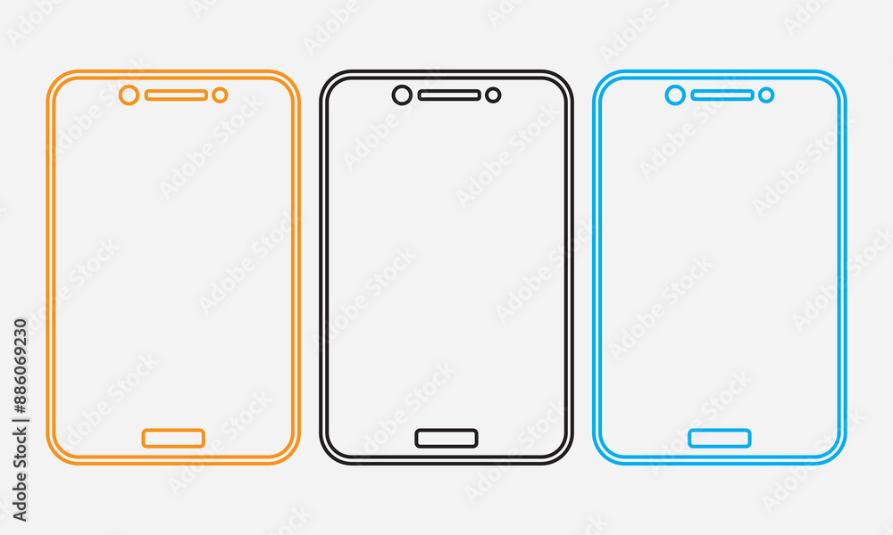 Mobile phone or smartphone line icon, outline vector sign, linear style ...