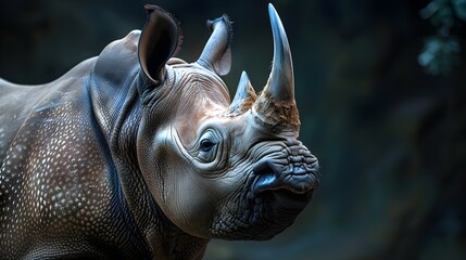 Wall Mural - Black Rhinoceros portrait