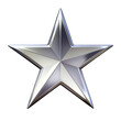 © shabbir - Sleek and silver shiny star isolated on transparent background