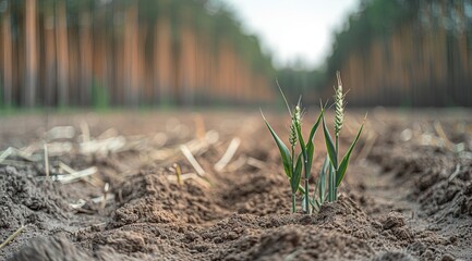 Canvas Print - grass and soil