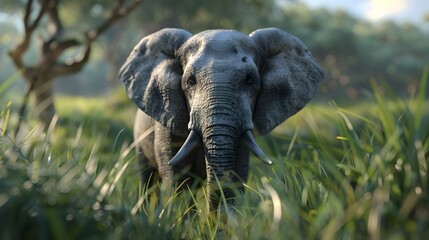 Canvas Print - Elephant in the wild