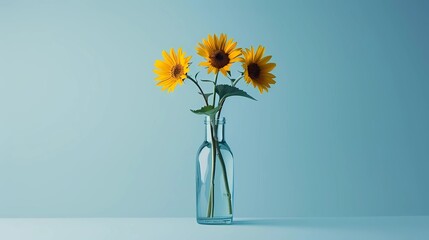 Sticker - sunflowers in glass bottle 