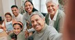 © MagicDavid/peopleimages.com - Family, home and smile with selfie for lunch in table for memories, profile picture and social media. People, generations and parents with kids on portrait for love, support and care for thanksgiving