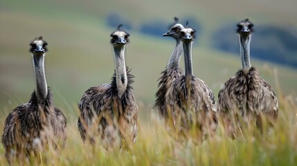 Sticker - Group of Emu birds in the wild