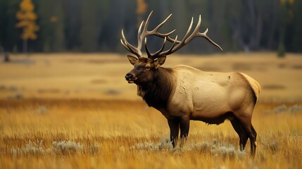 Wall Mural - Bull Elk near Yellowstone National Park, Wyoming, USA