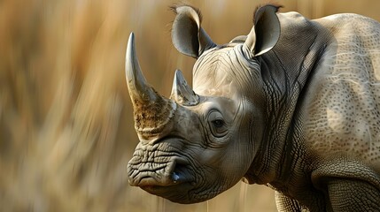 black rhinoceros portrait